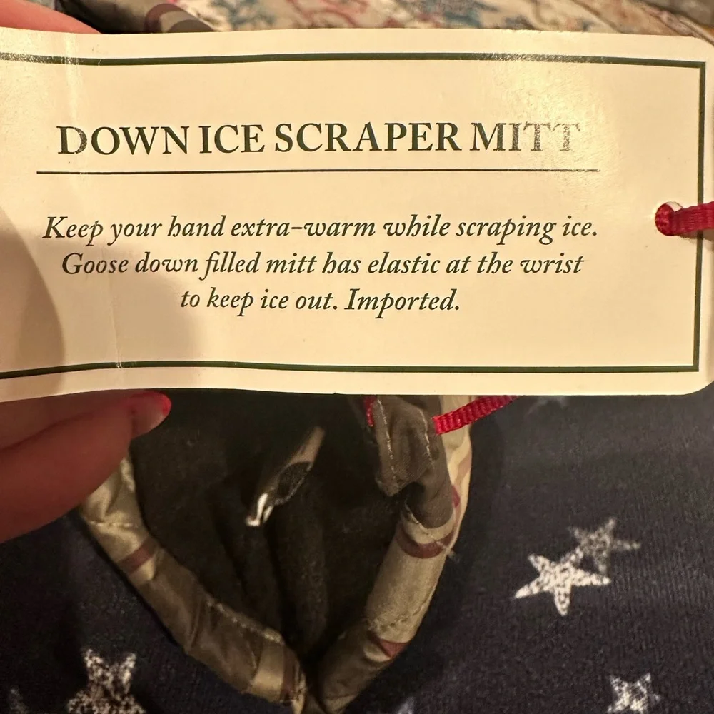 EDDIE BAUER DOWN ICE SCRAPER MITT Brown Plaid Gift